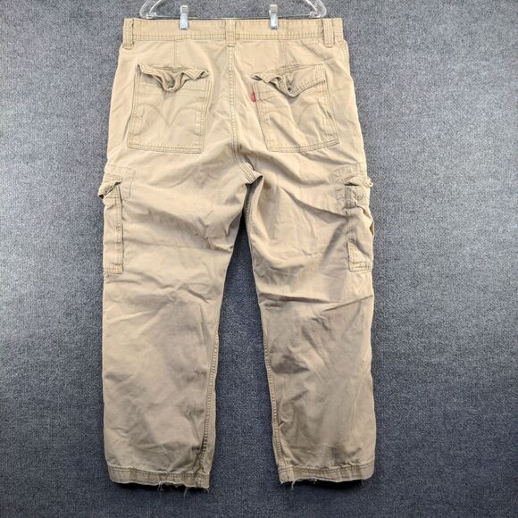 Levi's Men's Cargo Loose Straight Pants Tan 38x30 Flat Front Multi-Pocket Cotton - Picture 4 of 13